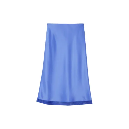 OVV Casual Long Skirts Women's Royal Blue Solid Color 17