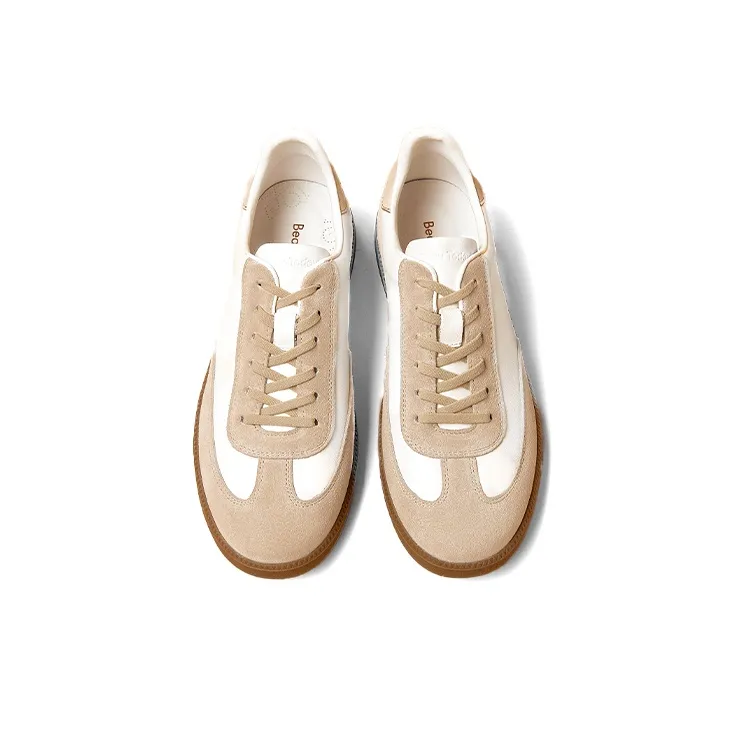 Beau Today Stylish Skateboarding Shoes Men's White Brown-4