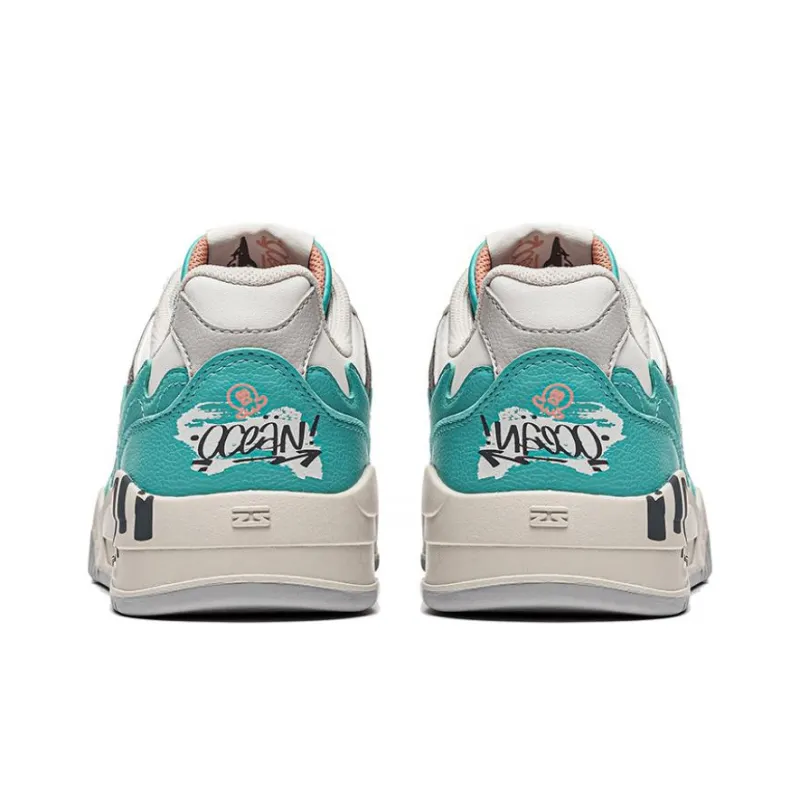 LiNing Yuebai Ocean Durable Breathable Low Top Skateboard Shoes Women's Green-3
