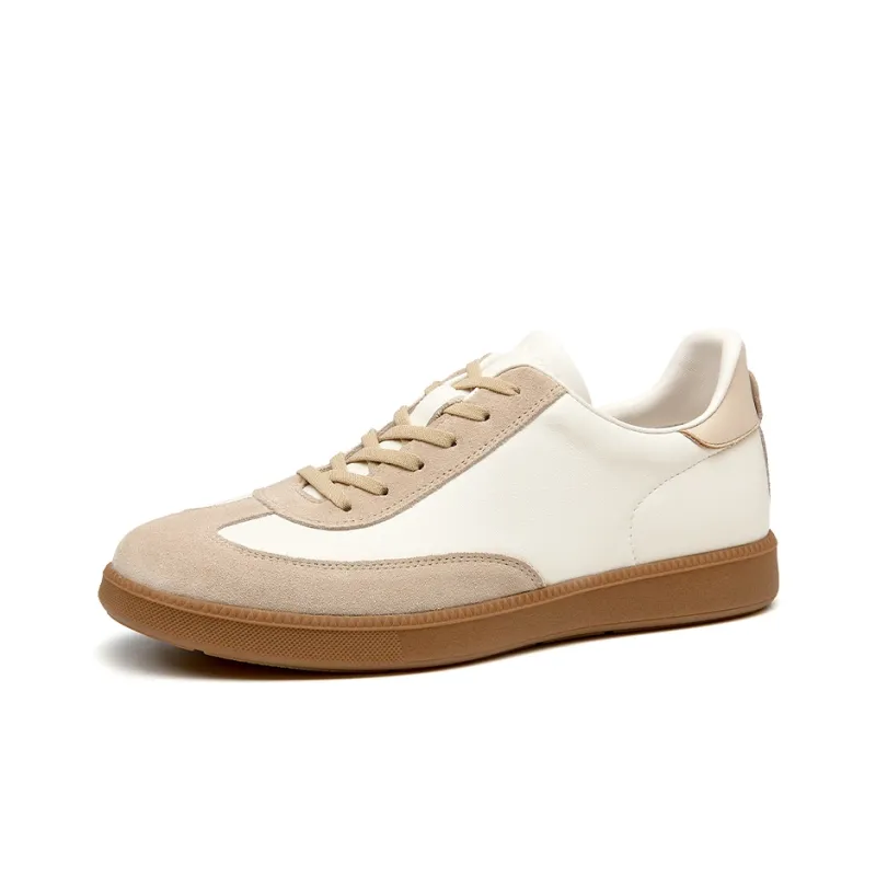 Beau Today Stylish Skateboarding Shoes Men's White Brown-1