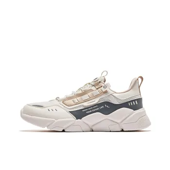 Erke Lead The New Module Series Anti Slip Wear Resistant Low Top Running Shoes Men's Beige Umber