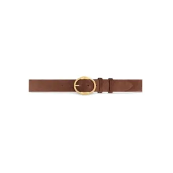 CELINE Large Twin Triomphe Belt In Suede Calfskin