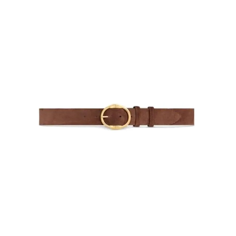 CELINE Large Twin Triomphe Belt In Suede Calfskin-0