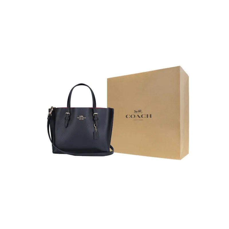 COACH Cow Leather Tote Bag, Shopping Bag, Shoulder Bag, Crossbody Bag, Handbag Medium Size Women's Black-9