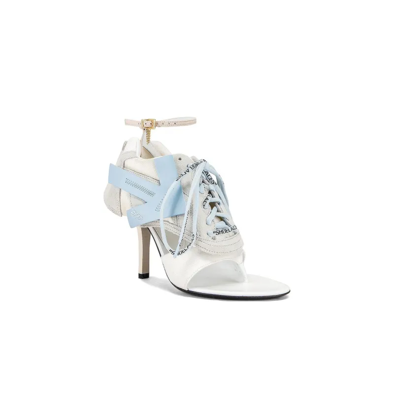 OFF-WHITE One-Strap Sandals 10cm Women's White Blue-2