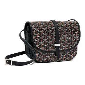 GOYARD Belvédère Canvas With Leather Flap Messenger Bag Shoulder Bag, Crossbody Bag Unisex