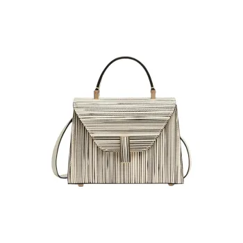 Valextra Iside Calfskin Shoulder Bag Crossbody Bag Handbag Extra Mini Women's Black/White