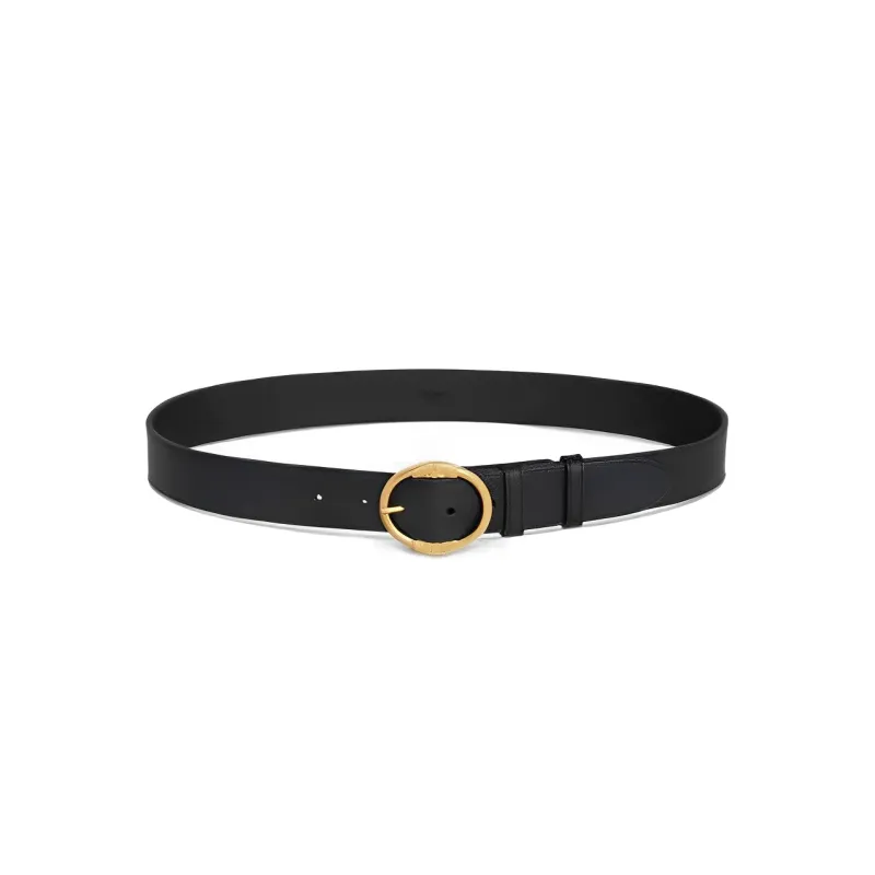 CELINE Elegant And Refined Pin Buckle Leather Belts Women's Black-0