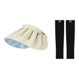 Beige Hats & Caps+Black Cooling Arm Sleeves