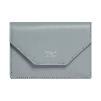 Balenciaga Smooth Calf Leather Wallet Mini Women's Blue