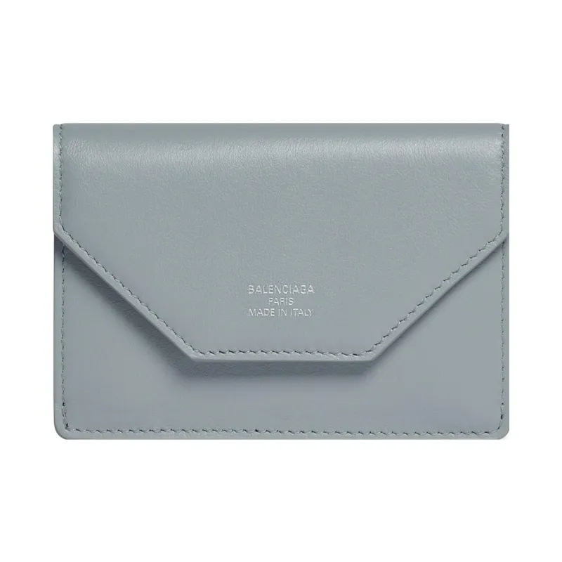 Balenciaga Smooth Calf Leather Wallet Mini Women's Blue-0
