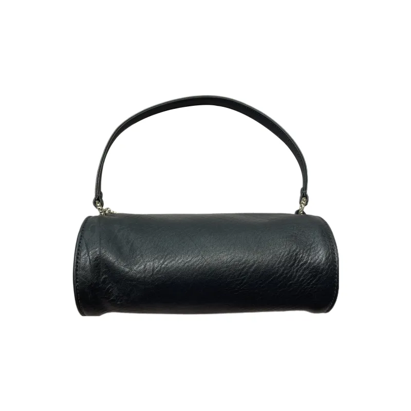 Chrome Hearts Leather Shoulder Bag Cylinder Bag Shoulder Bag Handbag Small Size Women's Black/Silver-2