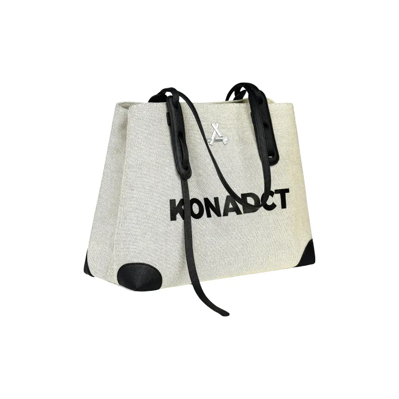 KONADCT Canvas Tote Bag, Shopping Bag, Shoulder Bag Large Size Unisex Linen-5