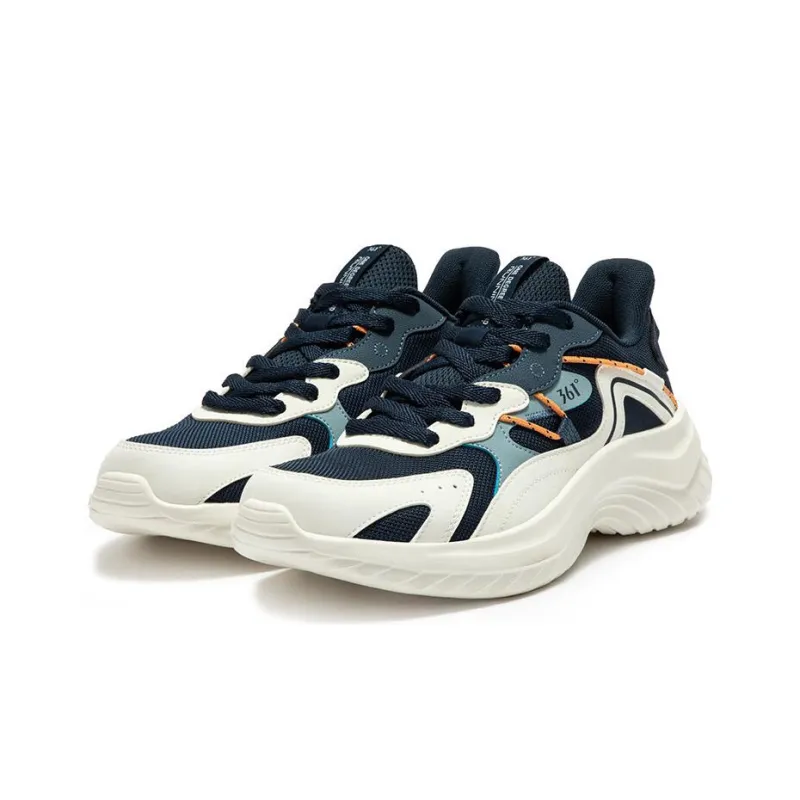 361° Cushioned Slip-Resistant Abrasion-Resistant Low-Top Running Shoes Men's Blue White-2