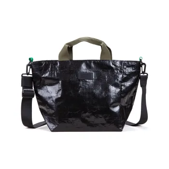 ROOTOTE Polyethylene Woven Bag, Handbag, Shoulder Bag, Crossbody Bag Regular Unisex Black/Silver
