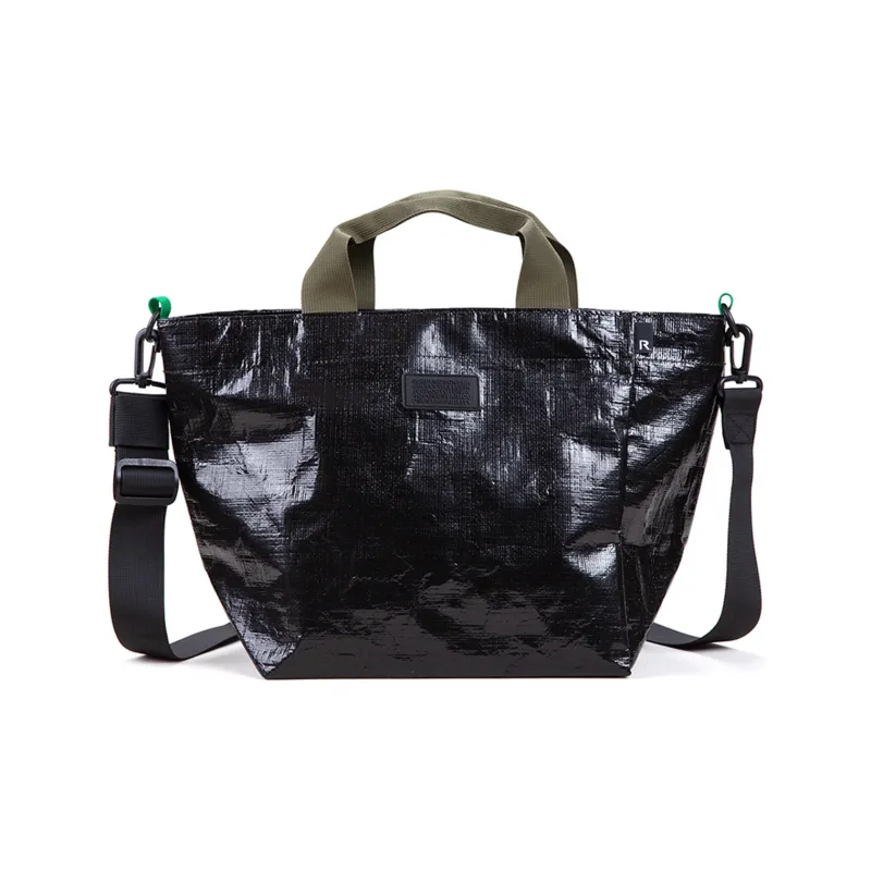 ROOTOTE Polyethylene Woven Bag, Handbag, Shoulder Bag, Crossbody Bag Regular Unisex Black/Silver-0
