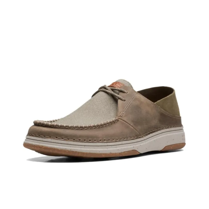 Clarks Casual Leather Shoes Men's Olive Green-2