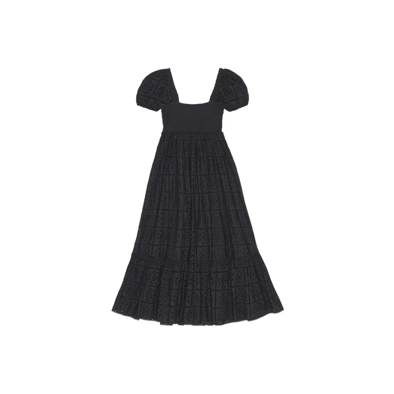 GANNI Broderie Anglaise Puff-Sleeved Maxi Dress-1