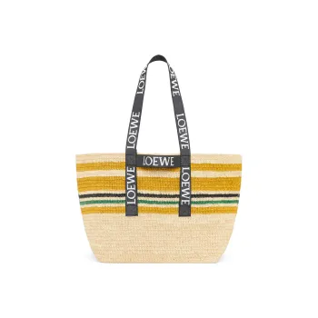 LOEWE Raffia Fiber One Shoulder Handbags Women's Multicolor/Black