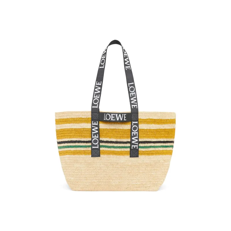 LOEWE Raffia Fiber One Shoulder Handbags Women's Multicolor/Black-0