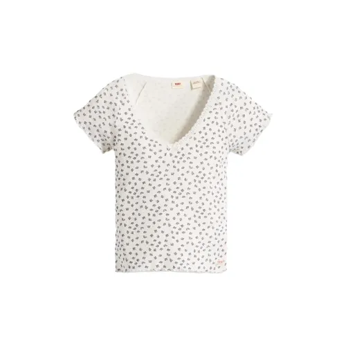 Levis T-Shirts Women's Off White