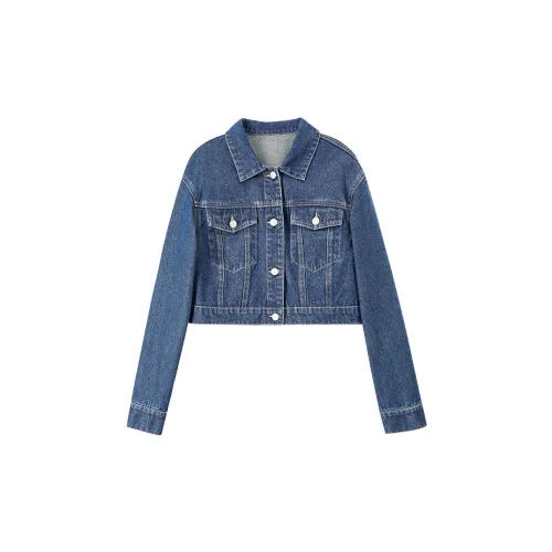 SENTUBILA Denim Jackets Women's Denim Blue