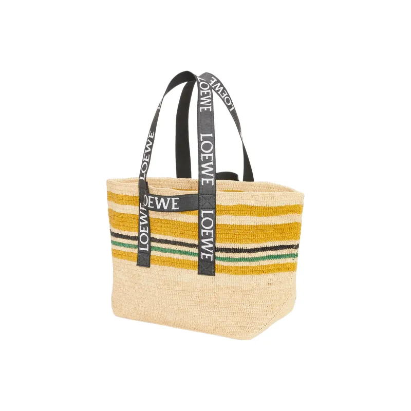 LOEWE Raffia Fiber One Shoulder Handbags Women's Multicolor/Black-1