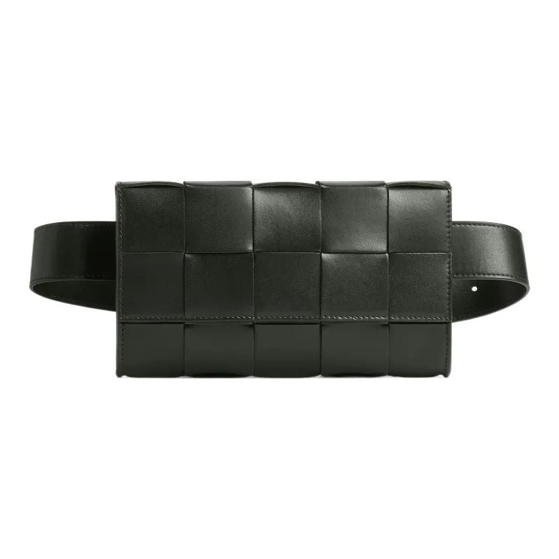 Bottega Veneta CASSETTE Calfskin Sling Bag Fanny Pack Men's Dark Green-0