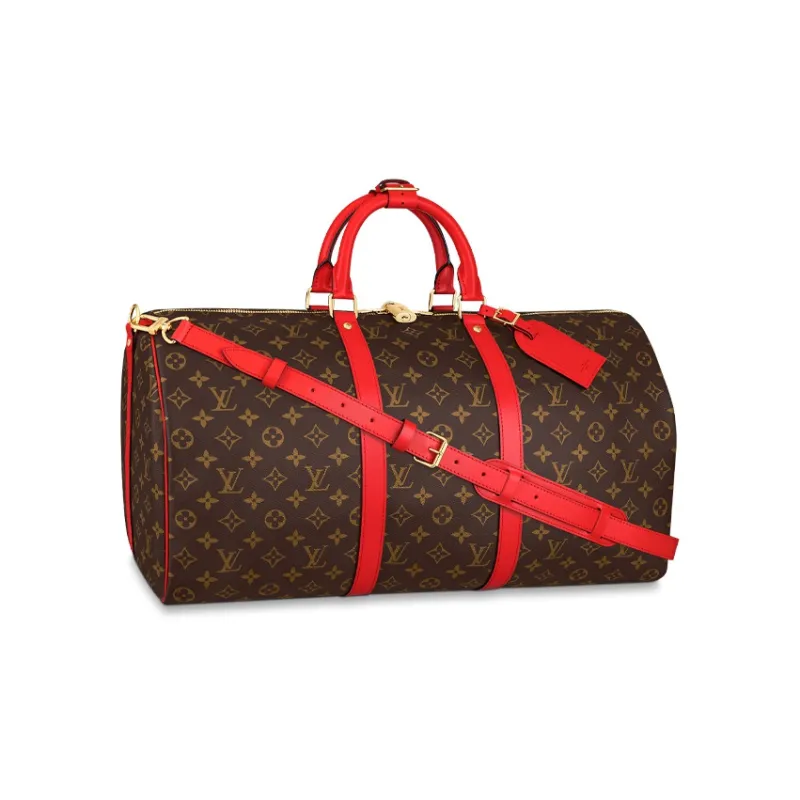 LOUIS VUITTON Keepall Canvas Epi Leather Trim Monkey Bag Portable Travel Bag Unisex-3