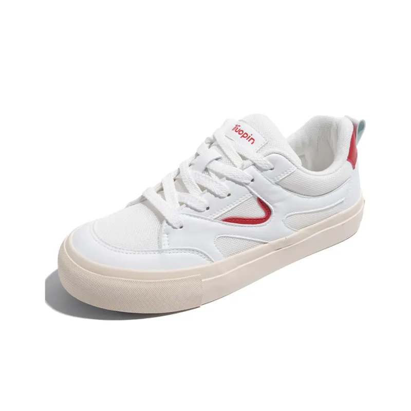 TUOPIN Cleanfit White Sneakers Lightweight And Breathable Low Top Skateboard Shoes Unisex-21