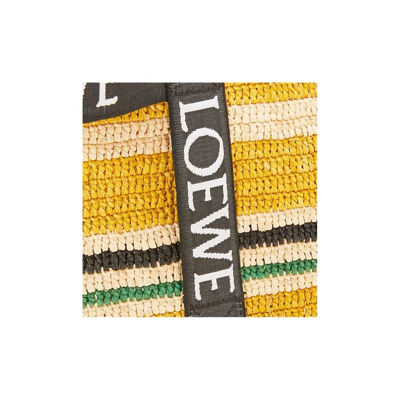 LOEWE Raffia Fiber One Shoulder Handbags Women's Multicolor/Black-4