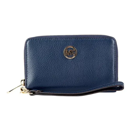 MICHAEL KORS Fulton Leather Coin Purses Wallets Women's Blue