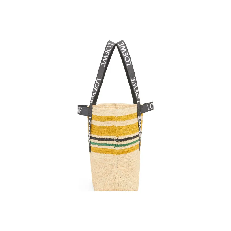 LOEWE Raffia Fiber One Shoulder Handbags Women's Multicolor/Black-2