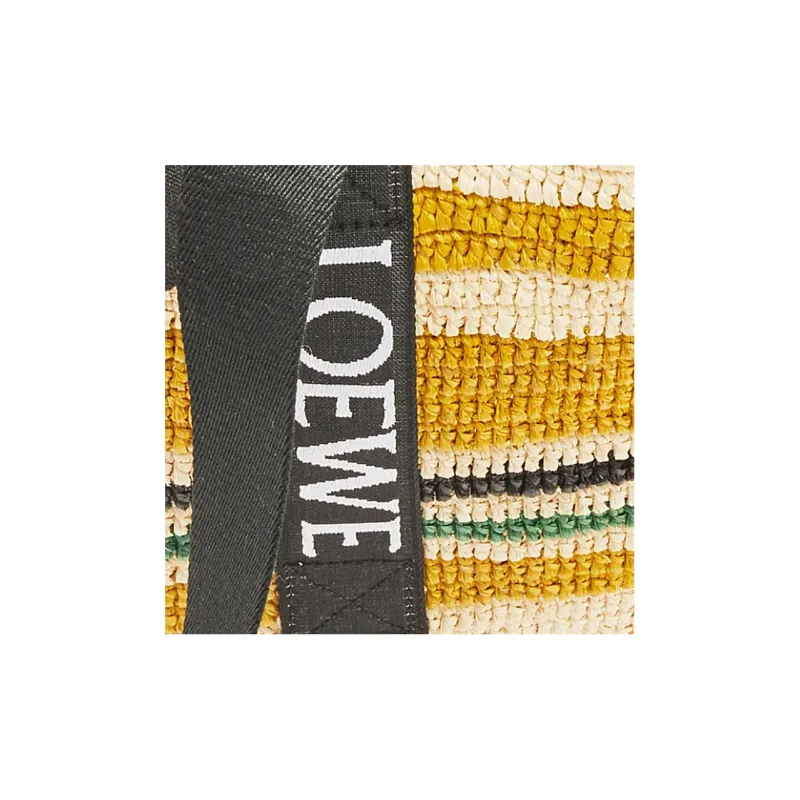 LOEWE Raffia Fiber One Shoulder Handbags Women's Multicolor/Black-5