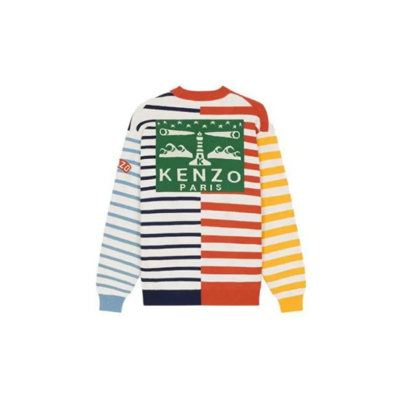 KENZO Logo print Striped Sweatshirt-1