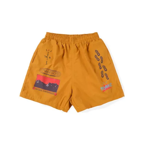 Travis Scott Casual Shorts Men Orange