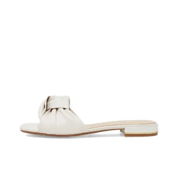 BATA Slide Slippers Women's Ecru/Yellow/Green