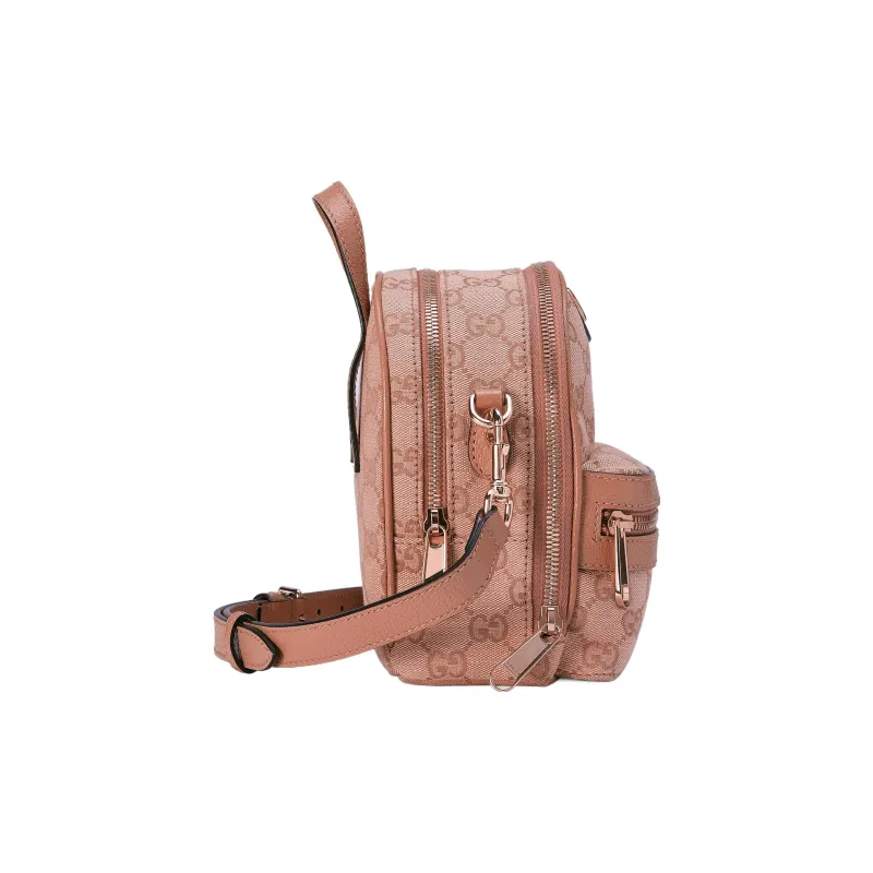GUCCI Ophidia Canvas With Leather Backpack Mini Women's Pink-2