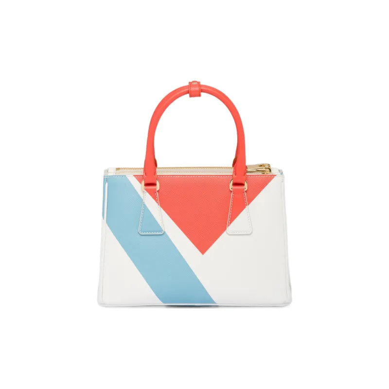 PRADA Galleria Killer Bag Leather Shoulder Bag Crossbody Bag Handbag Small Size Women's Orange/White-2