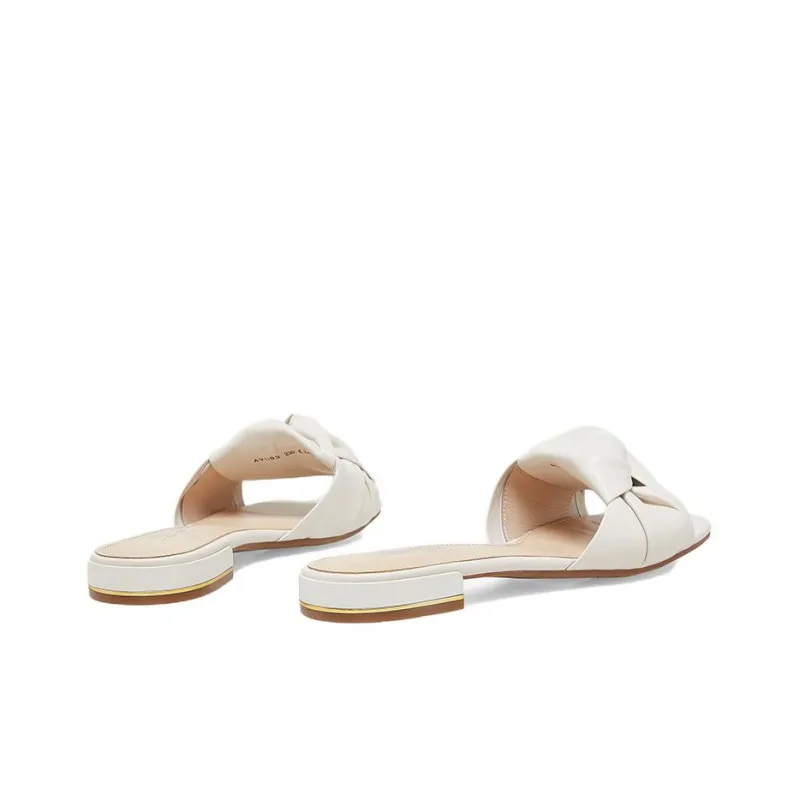 BATA Slide Slippers Women's Ecru/Yellow/Green-2