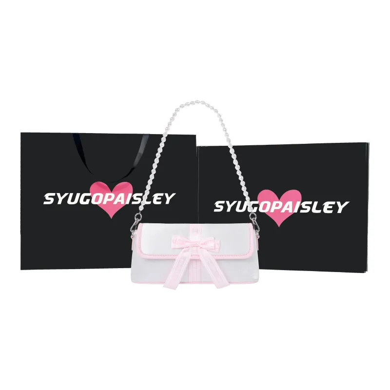 Syugopaisley Satin Shoulder Bag Handbag Shoulder Bag Women's Pink/Purple-3