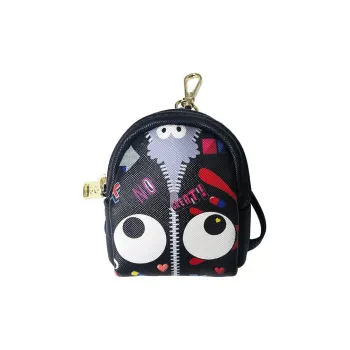 EYE THEME PU Crossbody Bag Mini Women's Black/White