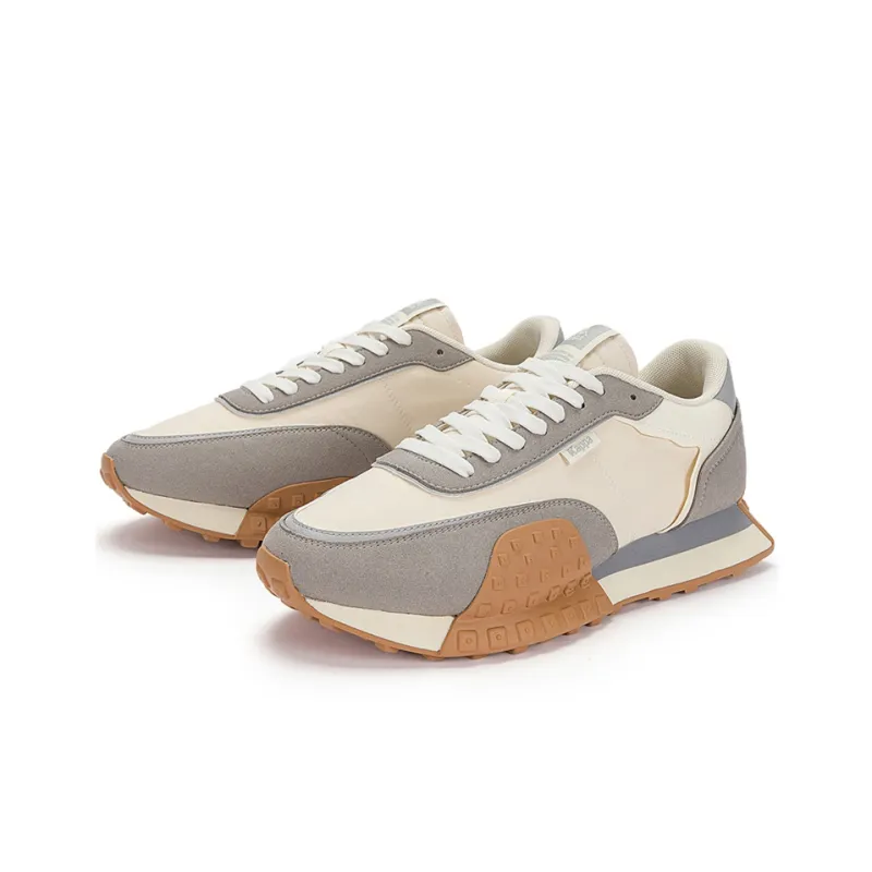 Kappa Anti-Slip Wear-Resistant Low-Top Casual Running Shoes Unisex White Gray-2
