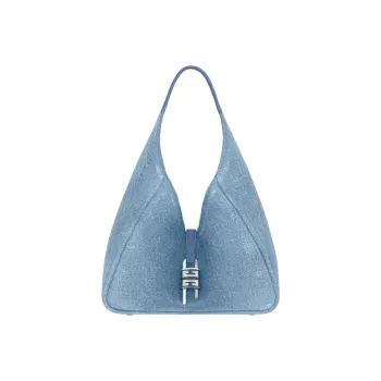 GIVENCHY Washable Denim Hobo Bag One Shoulder Handbags Medium Size Women's Medium Blue