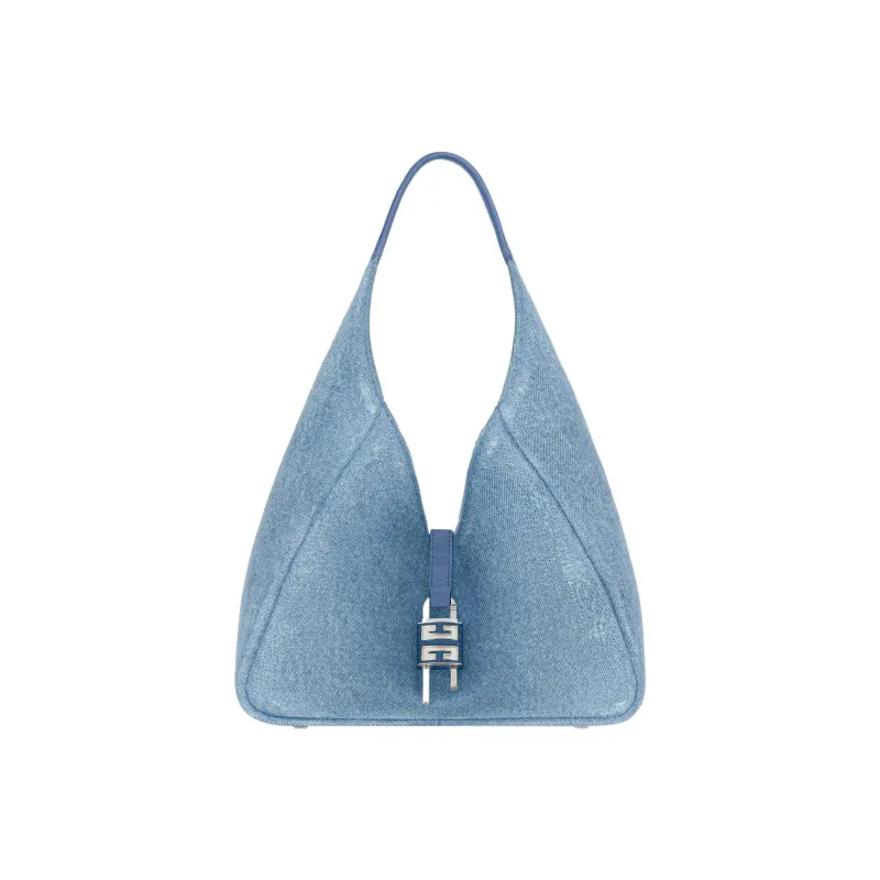 GIVENCHY Washable Denim Hobo Bag One Shoulder Handbags Medium Size Women's Medium Blue-0