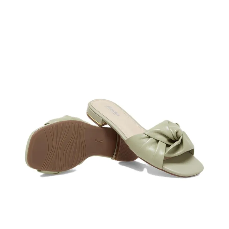 BATA Slide Slippers Women's Ecru/Yellow/Green-14