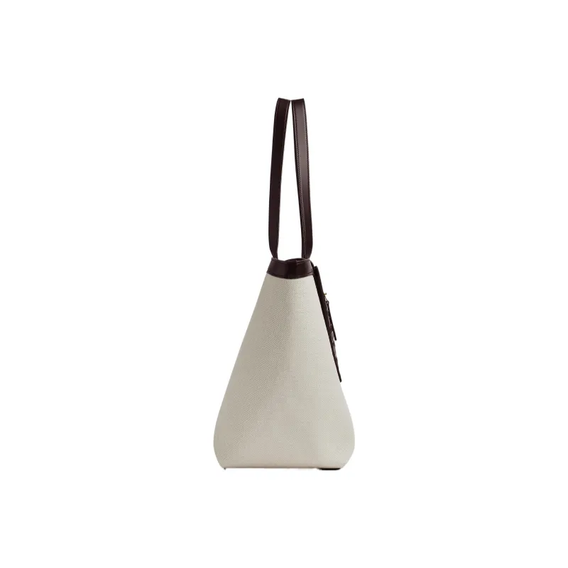 Bottega Veneta Canvas Bag, Tote Bag, Shopping Bag, Handbag Medium Size Women's Brown/White-1