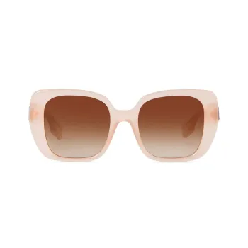 Burberry Plate Frame Square Sunglasses Women's Pink