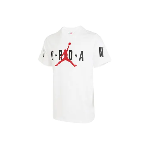 Jordan Men's Retro Logo Breathable Pullover Short-Sleeve T-Shirt White