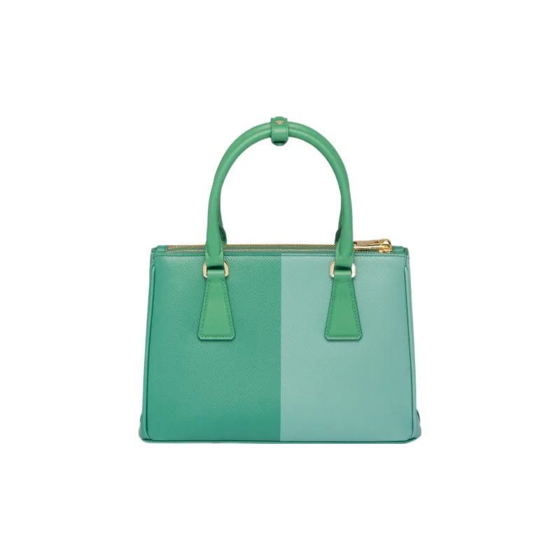 PRADA Galleria Killer Bag Leather Shoulder Bag Crossbody Bag Handbag Small Size Women's Teal/Green Jade Color-2